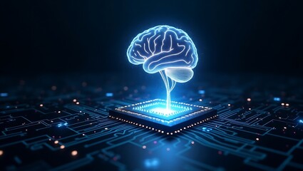 Artificial intelligence ai brain chip technology neural network concept