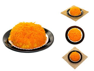Complete set with Thai dessert on white background, isolate concept.