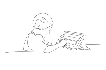 Speech generating devices concept one-line drawing