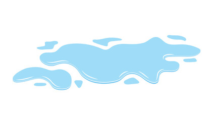 Water spill puddle vector isolated. blue liquid on the ground. clean fluid drop on the floor. clean water. vector illustration
