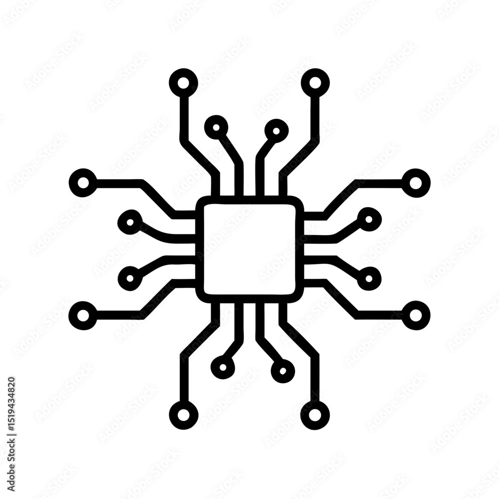 Poster circuit design illustrating advanced technology with connections in a digital layout