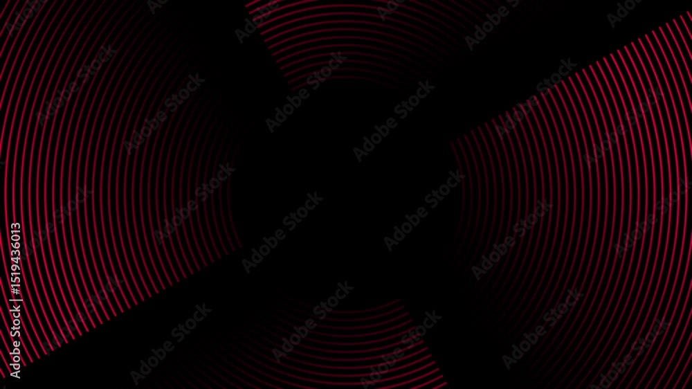Poster abstract animated background with circular lines form split into four segments rotating in the direc