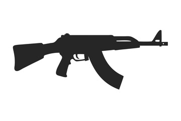 Silhouette of a rifle against a plain background illustrating weapon design and structure