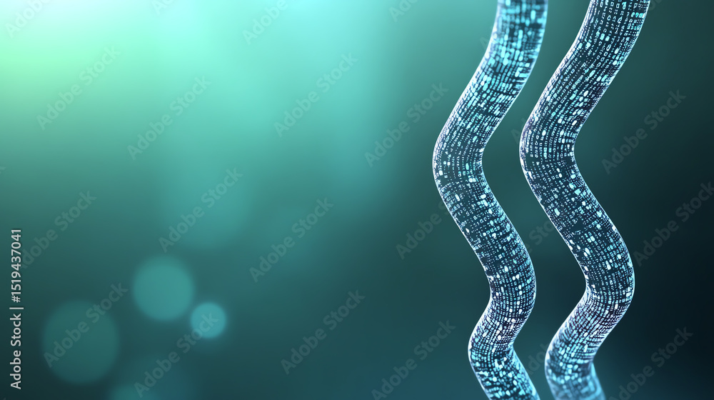 Poster Abstract representation of digital waves in vibrant colors, showcasing technological innovation and modern design elements.