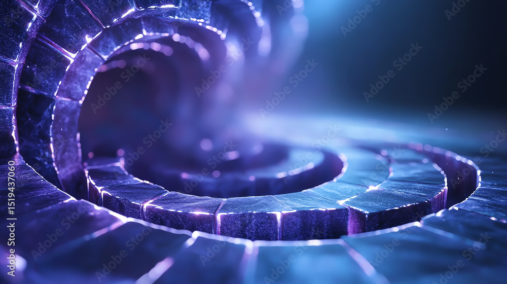 Poster abstract representation of dynamic energy waves in vivid colors, conveying movement and technology i