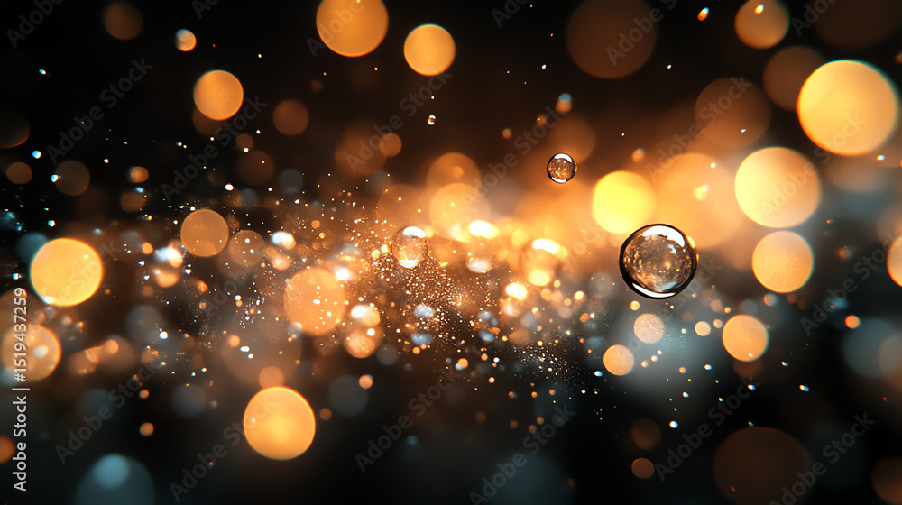 Leinwandbilder An abstract image featuring shimmering bokeh lights, creating a magical effect that enhances visual aesthetics for various design projects.