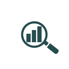 Analysis chart with magnifying glass, minimal design for business reports