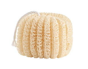 Natural Loofah Bath Sponge isolated on transparent or white background	
 