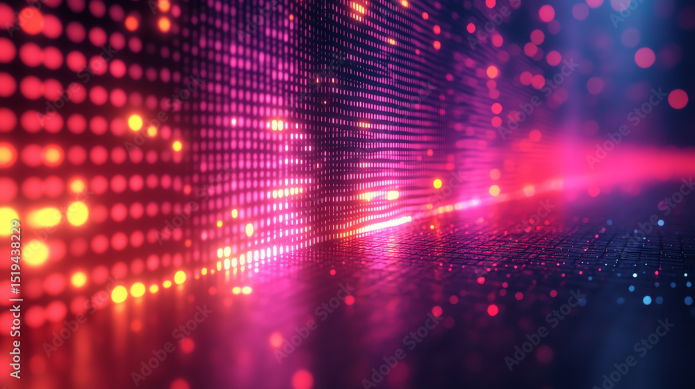 Poster vibrant abstract background featuring colorful lights and patterns, perfect for modern design projec