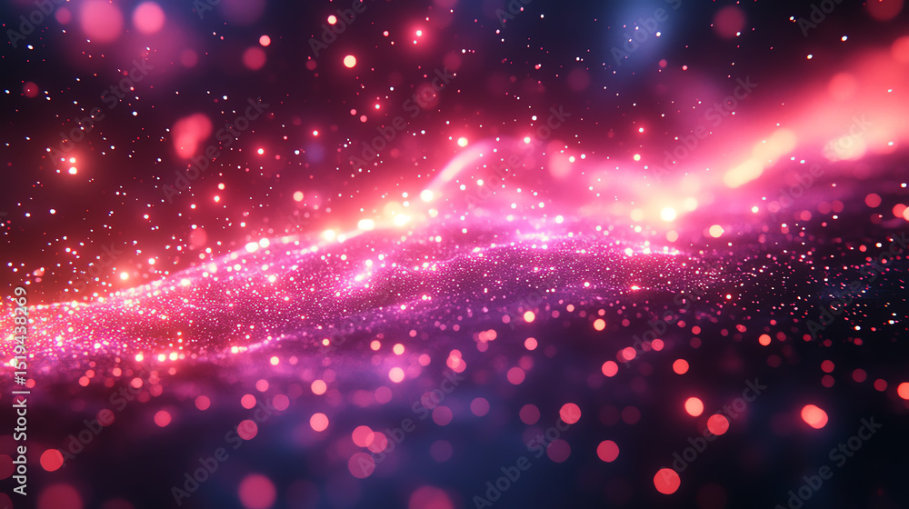 Poster vibrant and colorful abstract background with swirling particles and light effects creating a mesmer