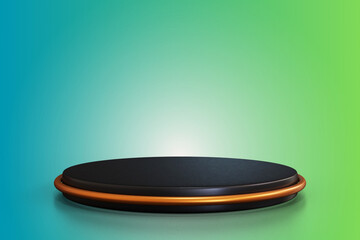 "3D black Podium Display on gradient Background for Product Presentation Display or Award Ceremony"