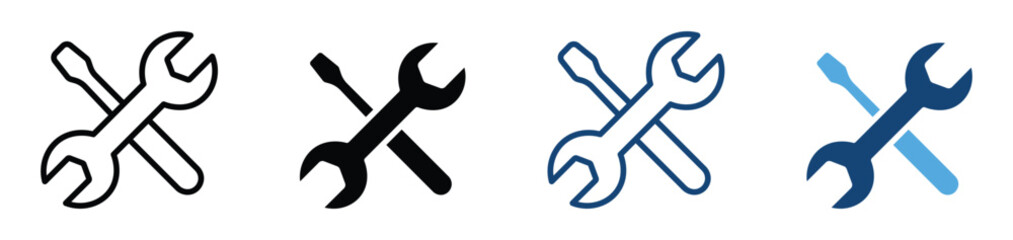 Repair tools icon vector for web and mobile app. tool sign and symbol. setting icon. Wrench and screwdriver. Stock vector 