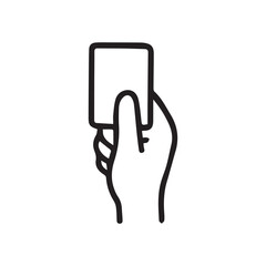 Hand holding a yellow card