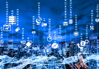 The Impact of 5G and AI on Data Center Growth. Futuristic server room and data