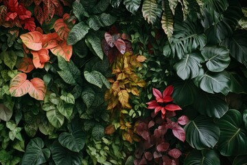 Fototapeta premium Indoor Vertical Garden – Natural Plant Wall for Eco-Friendly Decor