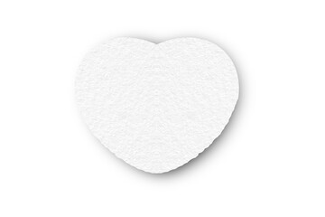 Isolated white paper heart shape on transparent background. Valentine's Day. Red heart with shadow. Love. Illustration