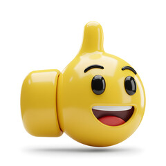Thumbs Up Emoji: 3D Render of Positive Feedback