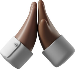 Brown skin hand giving high five to dark brown skin hand