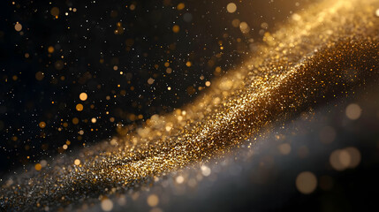 Abstract Gold Glitter Background With Bokeh Effect