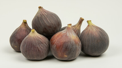 Fototapeta premium Ripe Whole Fig Isolated on White Background – Fresh Fruit Photography