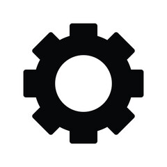 Black gear icon with circular center