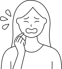 억지웃음 여 흑백