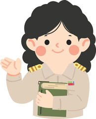 Smiling Teacher Holding Book Vector cartoon