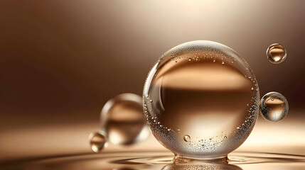 Golden Brown Liquid Bubbles Background