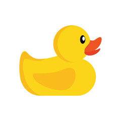 Yellow rubber duck toy design on white background. duck cartoon illustrations. cute rubber duck. vector illustration
