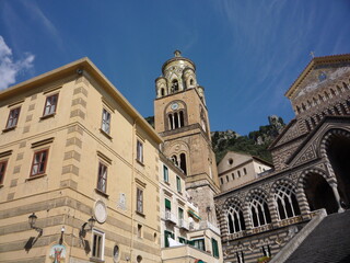 A view of the church in the town of Amalfi, Italy.