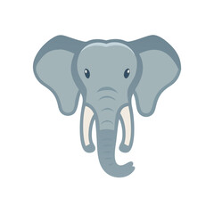 Fototapeta premium Adorable cartoon elephant with big ears and bright eyes on a simple background, ideal for kids' illustrations or education