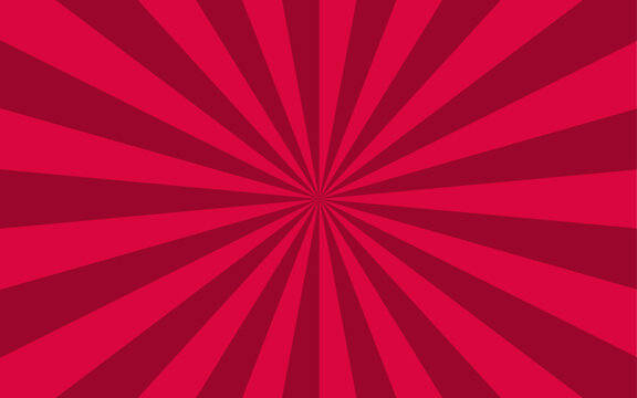 Abstract vibrant, radial sunburst background with alternating bright Red and pink-red ray. Symmetrical pattern with dynamic energy and motion. Grabbing graphics, retro designs, energetic brand
