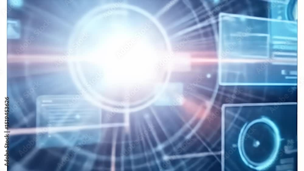 Aufkleber futuristic data visualization with glowing elements