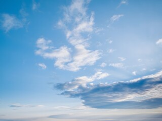 Bright Blue Sky with Fluffy Clouds