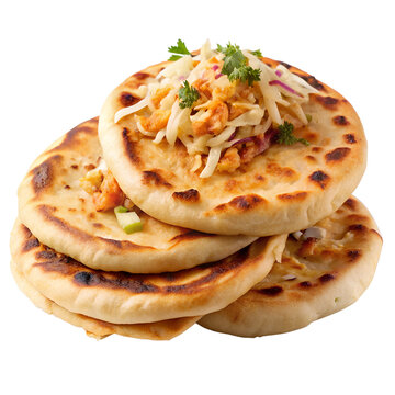 Salvadoran Pupusas on White Background