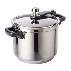 Pressure cooker with lid isolated on transparent background