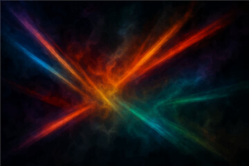 Obraz premium Abstract dark colourfull with light rays and a hint of smoke texture.