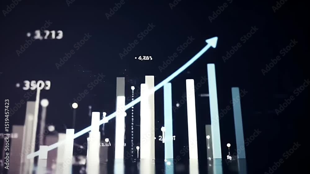 Poster growing financial graph with data points