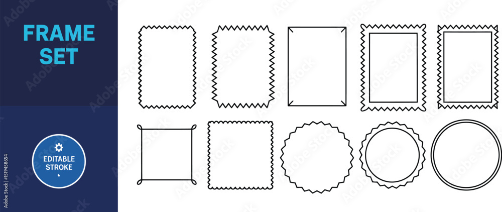 Poster vector frame set collection of decorative border frames for design element and photo frames illustra