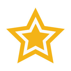 Double outlined yellow and white five-point star