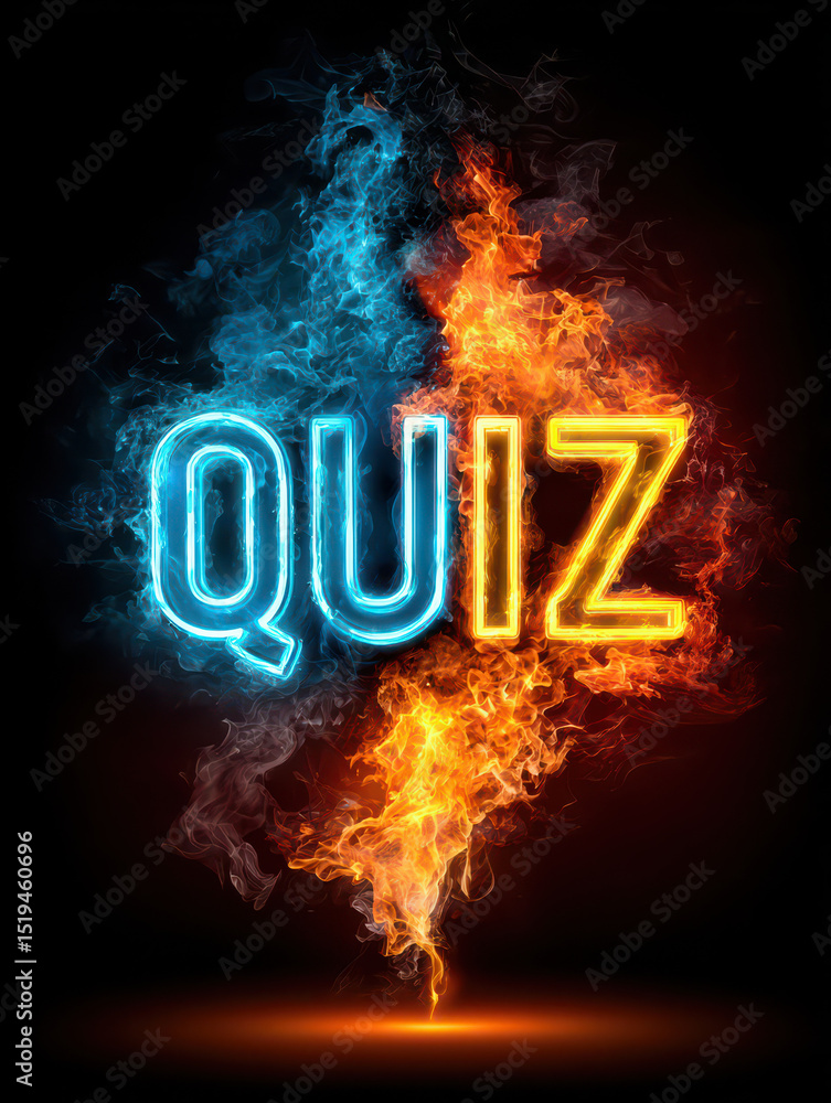 Poster quiz - the fusion of knowledge and challenge: a captivating design featuring the word 
