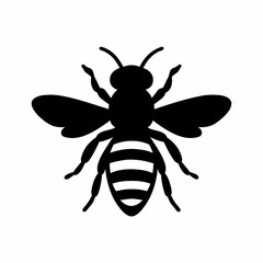A Black and White Silhouette of a Honeybee