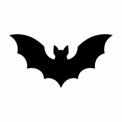 A Simple Black Silhouette of a Bat, Ideal for Halloween Decorations or Designs