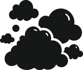 Fototapeta premium Stylized Black Clouds and Droplets on a White Background Simple Vector Illustration