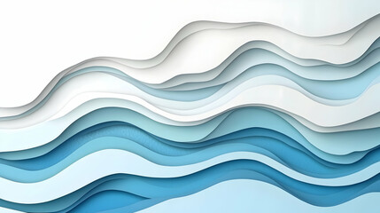 Fototapeta premium Serene cyan gradient layers with fluid form for modern abstract backdrop