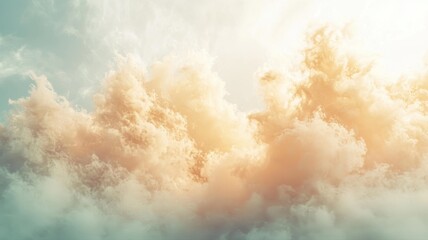 Golden Sunlit Clouds in Teal Sky sky clouds teal cloudscape sunrise sunset dawn dusk sunlight heaven
