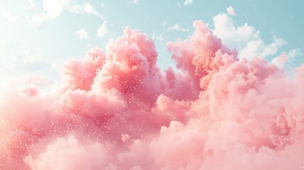 Ethereal Pink Cloudscape with Shimmering Dust ethereal dust cloudscape pink clouds blue sky dreamy