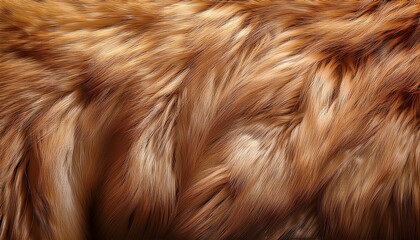 Close up View of Soft and Luxurious Fur Texture in Warm Brown Tones Representing a Natural Pattern and Texture Found in Wildlife
