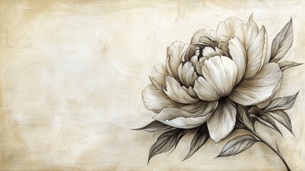Vintage Peony Sketch Background peony sketch vintage background flower floral drawing illustration