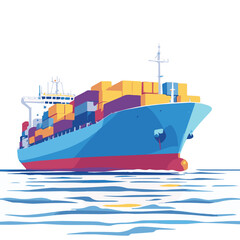 Shipping Freighter in Blue Ocean

